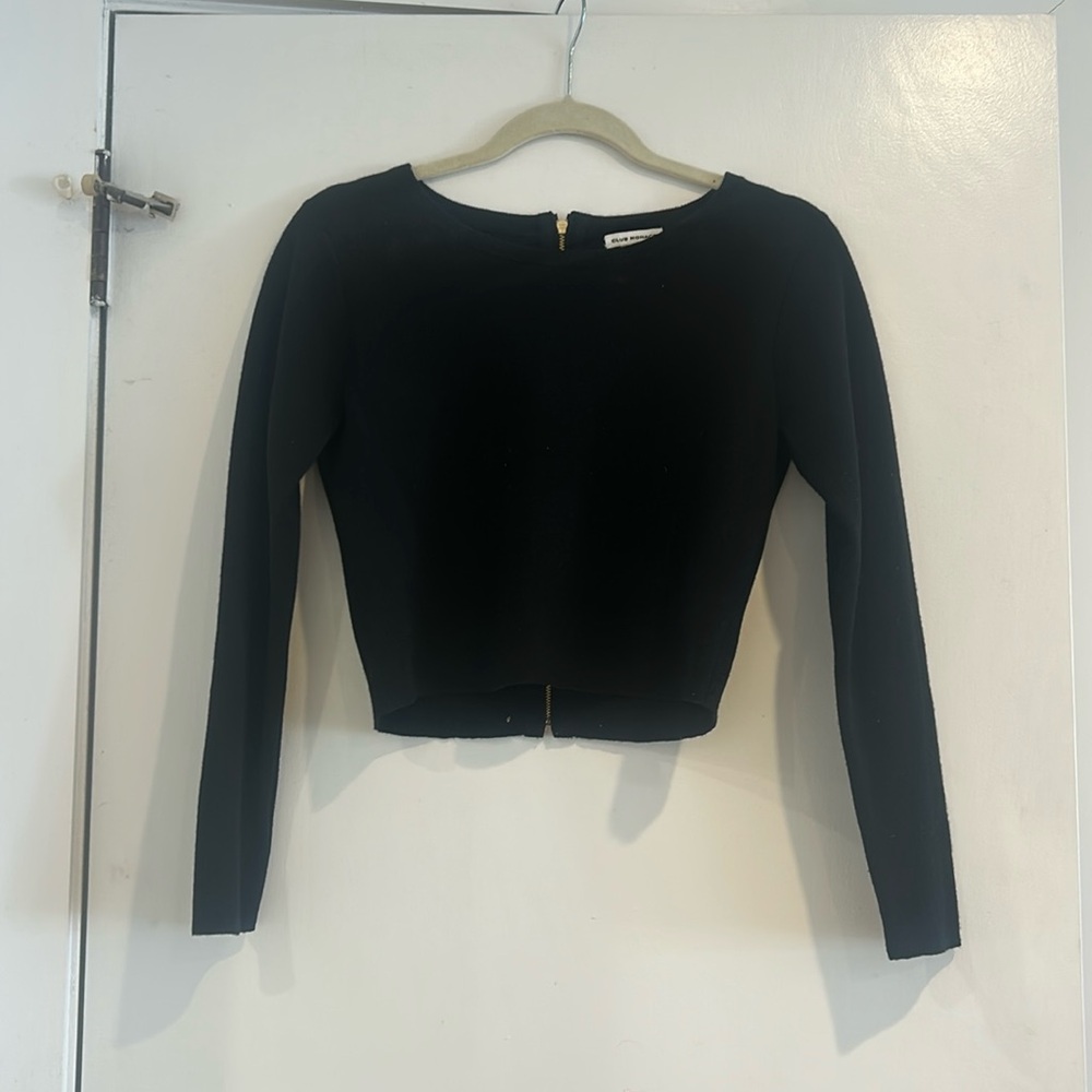 Club Monaco black cropped sweater